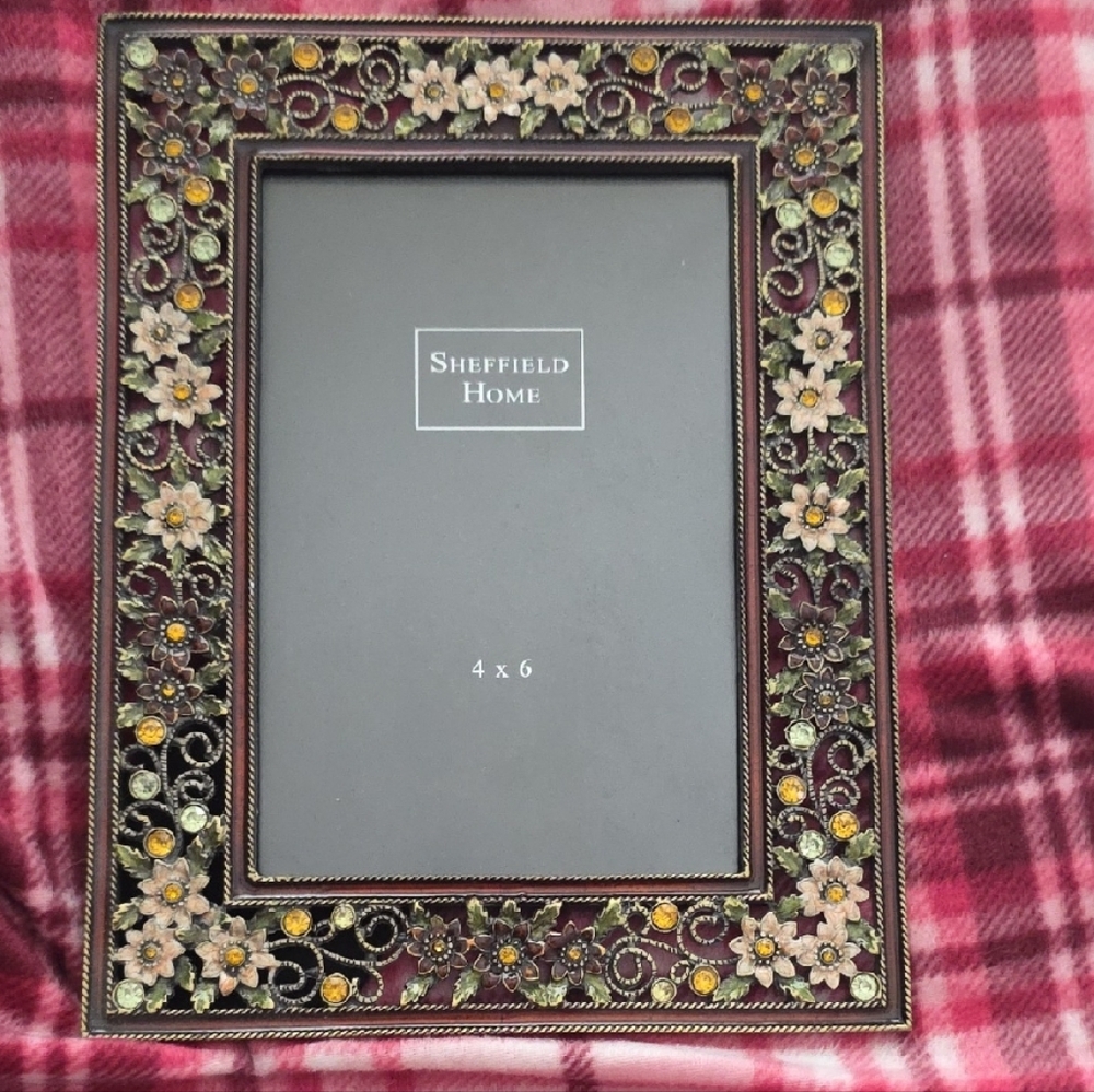 Sheffield Home Gold and Cream Floral Frame